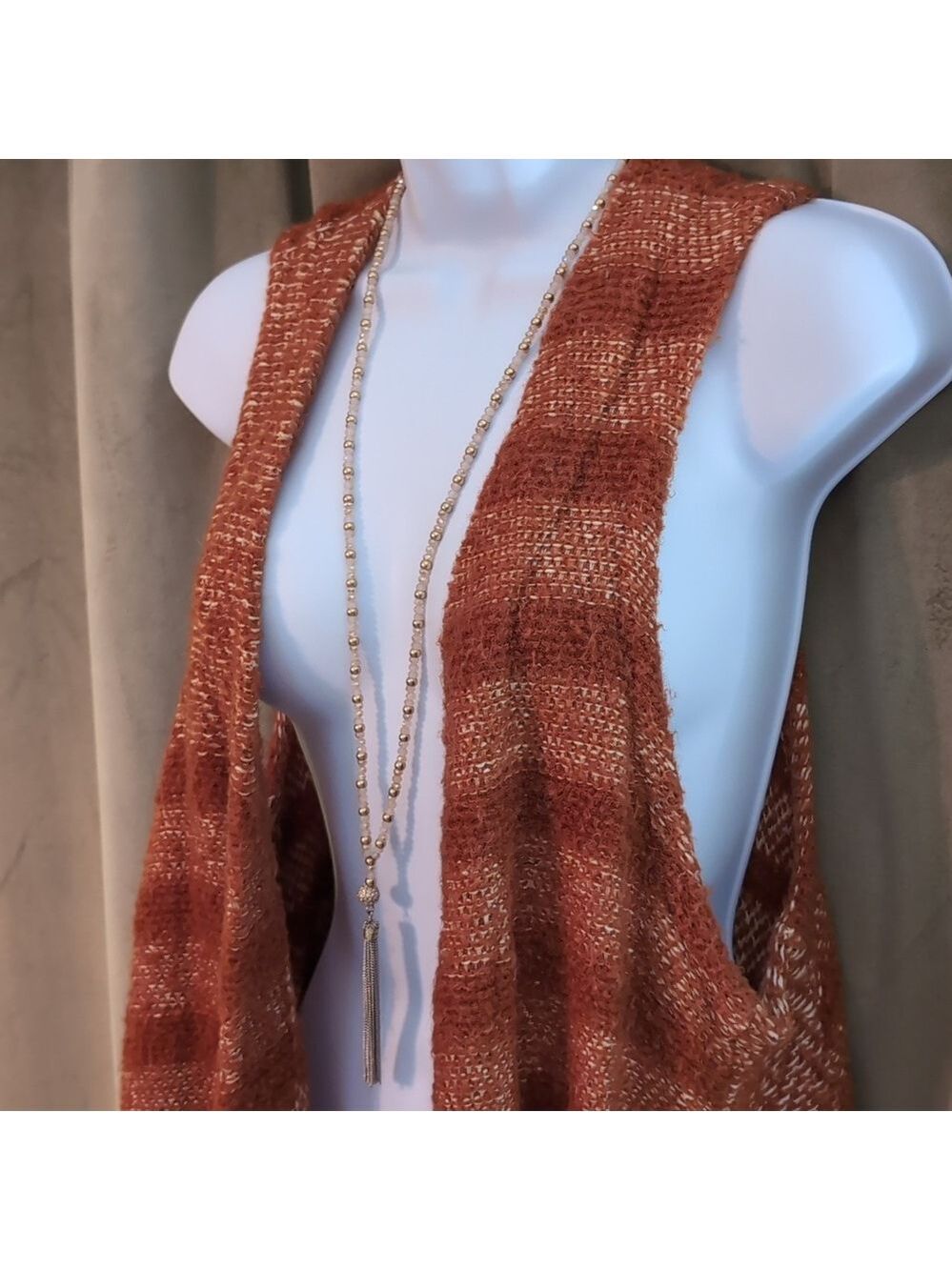 LOFT Crystal Necklace with Tassel Pendant - Picture 3 of 6